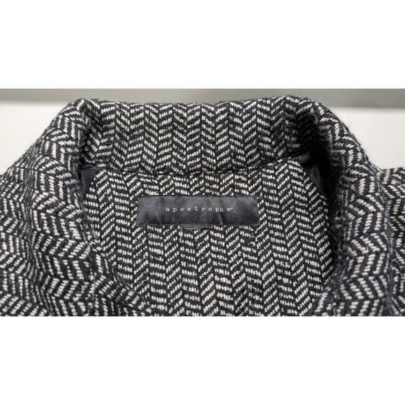 Vintage Apostrophe Wool Blend Chevron Print Cropped Swing Jacket Women's XL - Picture 5 of 5
